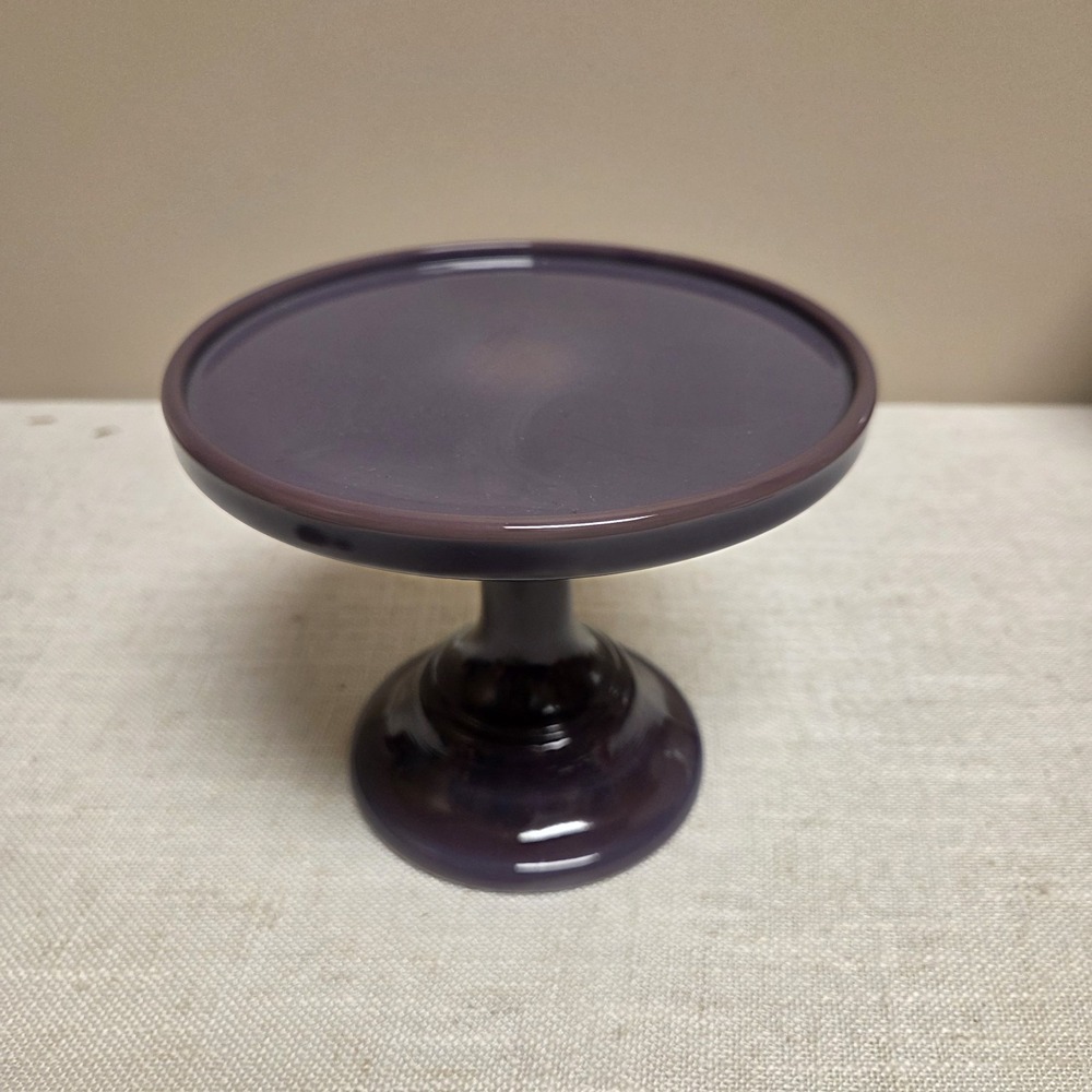 Cake Plate Pastry Tray Bakers Plain & Simple Eggplant Purple Glass - Mosser - 6"